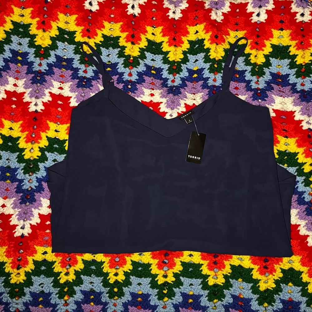 navy blue blouse tank top